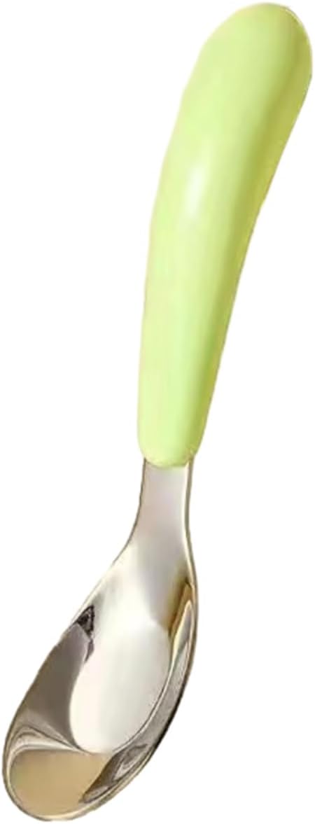 3 pairs-stainless steel dust-proof cartoon spoon household fresh and exquisite personality-ingot spoon-green