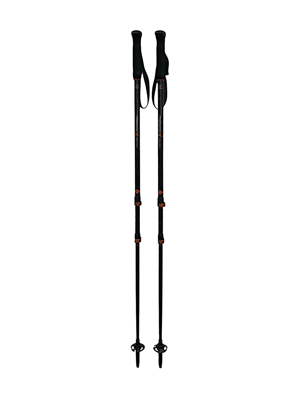 Komperdell Carbon Three Wanderstock Länge 105 140 cm einstellbar Black Gr. 105-140 cm Teleskopstock aus Österreich