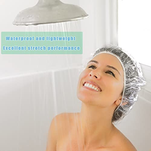 Zfyoung 50Pcs Disposable Shower Caps,Bath Caps,Clear Plastic Shower Cap, Essential For Travel, Moisture And Waterproof, For Household, Massage, Hotel And Hair Salon #TOP1