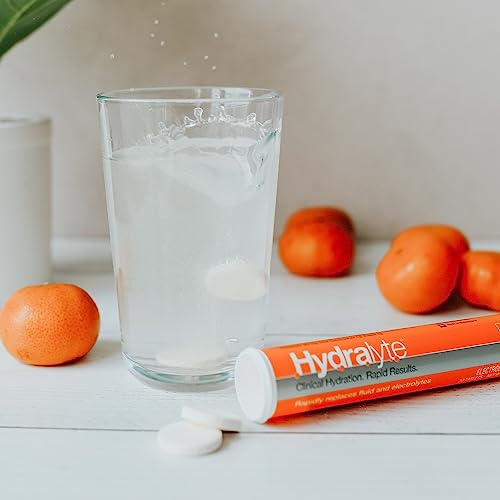 Hydralyte Electrolyte Tablets | 40 Orange Electrolytes | Airplane Travel Essential For Rapid Rehydration | Hydration Tablets - Instant Dissolve Electrolytes (20 Servings, 2 Tablets Per Serve) #TOP6