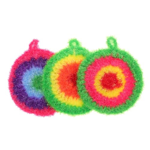 TOPBATHY 3 Piezas Juego de paño Fregar Limpieza Tela fregadores de ollas fregadores de Platos Reutilizables estropajos para Platos estropajos de Cocina Exfoliante de Cocina poliéster
