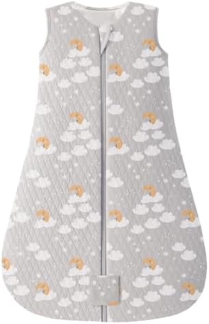 Yoofoss Schlafsack Baby Winter 2.5 Tog | Winterschlafsack Baumwolle Babyschlafsack Warm für Jungen Mädchen Neugeborene 90 cm/18-24 Monate Grauer Mond