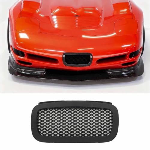 PFRREOR Front Bumper Air Cooling Duct Grille for Chevy Corvette C5 1997-2004 Airflow Upgrade Front Cooling Duct Grille ABS Plastic (Matte Black)