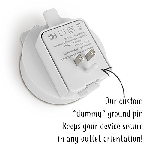 Dot Genie Deluxe Mount for Amazon Echo Dot 2nd Generation Alexa: The Simplest and Cleanest High-End Outlet Wall Mount Hanger Stand for Kitchen and Bathroom Speakers (Matte White)