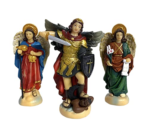 3 Archangels St Michael Raphael Gabriel Set Religious Statues Figurines 3.5