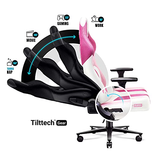 Sedia da Gaming in Tessuto X-Player 2.0 - Gaming Chair Ergonomica Braccioli 3D - Cuscino Cervicale/Lombare Funzione Dondolo - Sedia per PC, Poltrona Gaming, Sedia Ufficio 150 kg - Normal (L) - Sedia gaming - Immagine 4