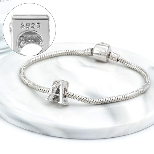 925 Sterling Silver Letter Charms for Pandora Bracelets Letter A Charm Alphabet Initial Beads Jewelry Gift for Women Girls2