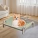 HouseVibe Elevated Pet Bed with Metal Resistant Sturdy Frame All Seasons Breathable Cooling Portable Pet Hammock for Indoor Cats Green Size M- Green M