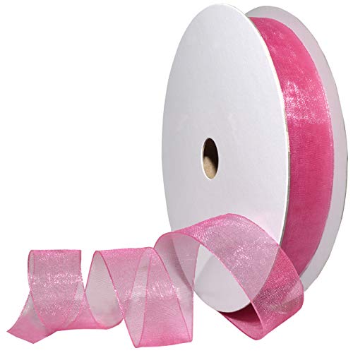 Morex Ribbon Sheer Organza 7/8" x 100 Yards, Pink