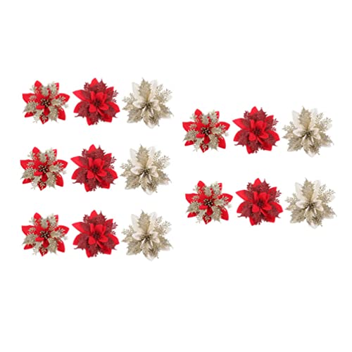 Fleurs de Poinsettia de Noël artificielles pour combler les trous du sapin facilement