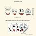 4 Pcs Funny Face Stickers for Trash Cans, 7.87'' Waterproof Vinyl Decals for Trash, Can, Toilet Lid, Fridge, Wall Use, Easy to Apply No Tools Needed