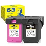 Pitooler Cartouche 305 XL Noir et Couleur, remanufacturée pour Encre HP 305, Cartouche Imprimante HP 305XL pour DeskJet 2700 2710 2720 4100 4110 4120 4130 Envy 6000 6010 6020 6030 Envy Pro 6420 6430