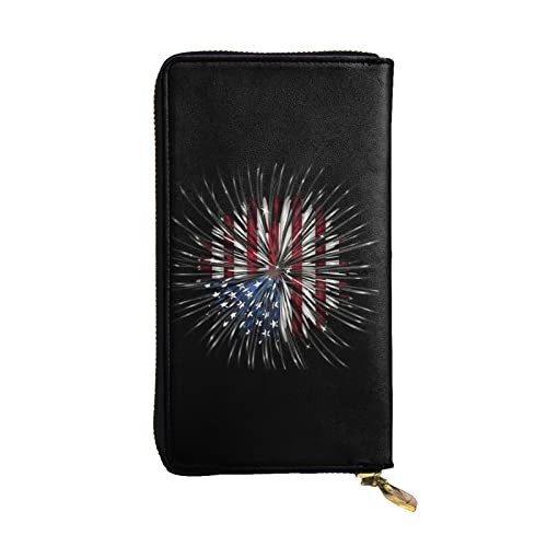 Portefeuille en cuir de grande capacité pour femme et homme Otter, motif USA