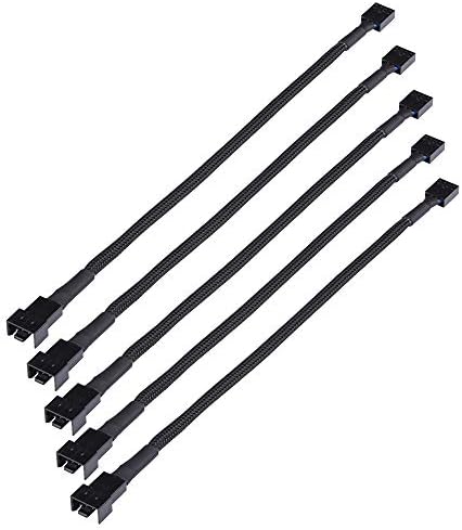 Lost Ocean 12" 4 Pin PWM Connector Case fan Extension Power Cable for Computer 5-Pack