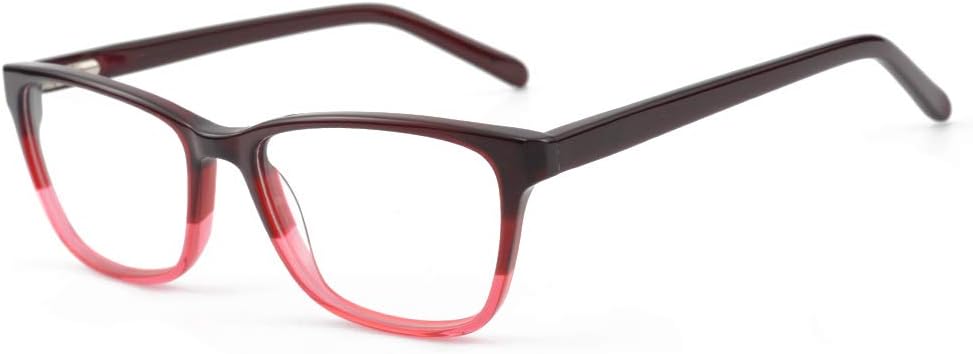 kirka Blue Light Glasses Women, Acetate Frame Anti Harmful Blue Ray Eyestrain Relieving Blue Blocker Glasses(WINE)