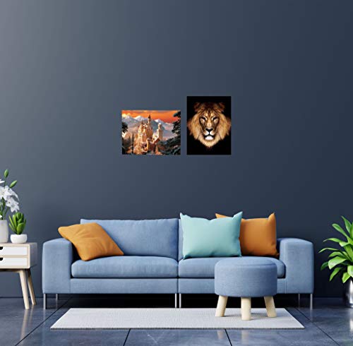 Wall Art 5D, Home Decor Wall Poster, Wall Decor, Optical Illusion Image, State Of The Art 3D Tech. (Castle Chateau-Neuschwanstein) #TOP3