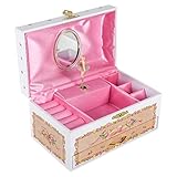 Broadway Gift Co Pale Pink Ballerina Cardboard Music Jewelry Box Plays Swan Lake