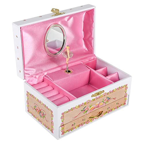 Broadway Gift Co Pale Pink Ballerina Cardboard Music Jewelry Box Plays Swan Lake