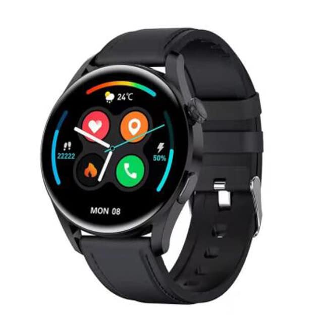 AEsmart - for ONEPLUSs Ace Pro 10 Pro Nord N300 Smart Watch BlооԀ Pressure ʜеаrt Rate Mопitоr Body Temperature Measurement Bluetooth Watch (Leather Black)