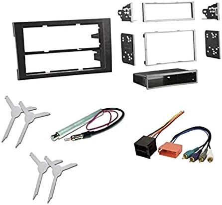 Double or Single Din Car Stereo Install Dash Kit, Wire Harness, AM/FM Radio Reception Antenna Adapter and Radio Removal Tool -Made for 2002 2003 2004 2005 Audi A4 w/Symphony Stereo System