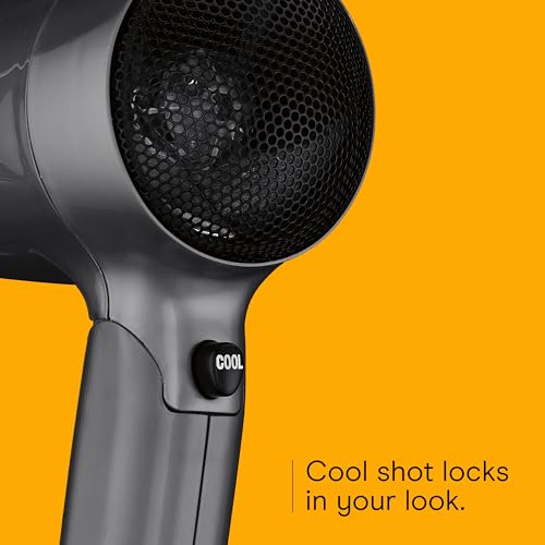 Conair Travel Hair Dryer with Dual Voltage, 1875W Compact Blow Dryer with Folding Handle, Gray by Conair - Image 5