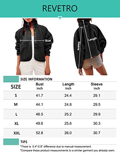 Revetro Women's Long Sleeve Coat Lapel Button Down Warm Fuzzy Fleece Jacket Oversized Winter Outwear With Pockets White Large #TOP4