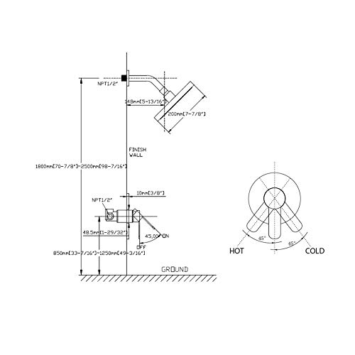 Pop Sanitaryware Shower Faucet Set Oil Rubbed Bronze Bathroom Rainfall Mixer Shower System Wall Mounted 8" Inch Shower Head And Handle Set Single Function Shower Trim Kit With Rough-In Valve #TOP6