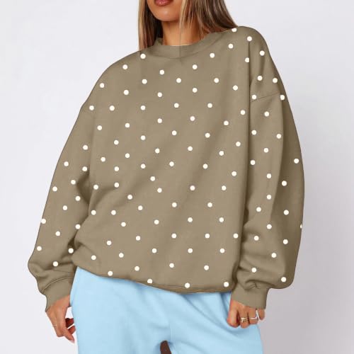 Oversized Sweatshirts for Women Comfort Fleece Polka Dots Sweatshirt - image 7