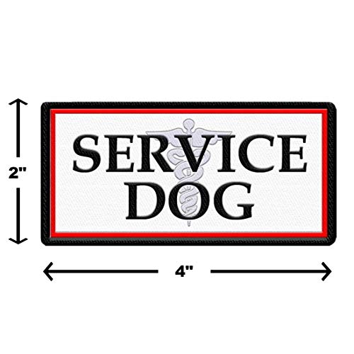"Service Dog" Sew On Patch - Includes Five Service Dog Law Handout Cards – For Service Dog Vest Or Harness #TOP5
