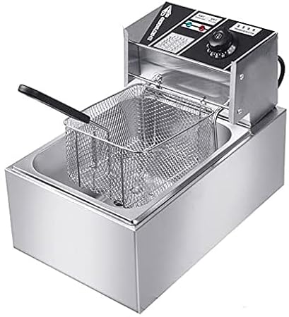 TOVAI 6-Litre Non-Sick Deep FryerStainless Steel?0 W Electric Fryer Durable Industrial Deep Fryer Home, Kitchen, Restaurant, Party Temperature Control Removable Basin with Removable Basket.