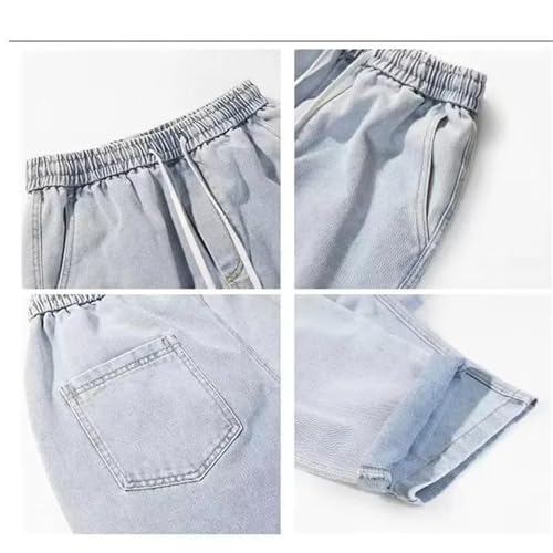 Men's Baggy Straight Leg Jeans Wide Leg Streetwear Denim Pants Washed Hip Hop Style Classic Trousers4