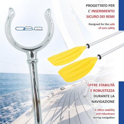 Glac Store Nautische Ruderdolle aus verchromtem Messing, Öffnung 48-58 mm, Schaft 10-12 mm, korrosionsbeständig, für Boote (Schaft 10 mm, Öffnung 48 mm)