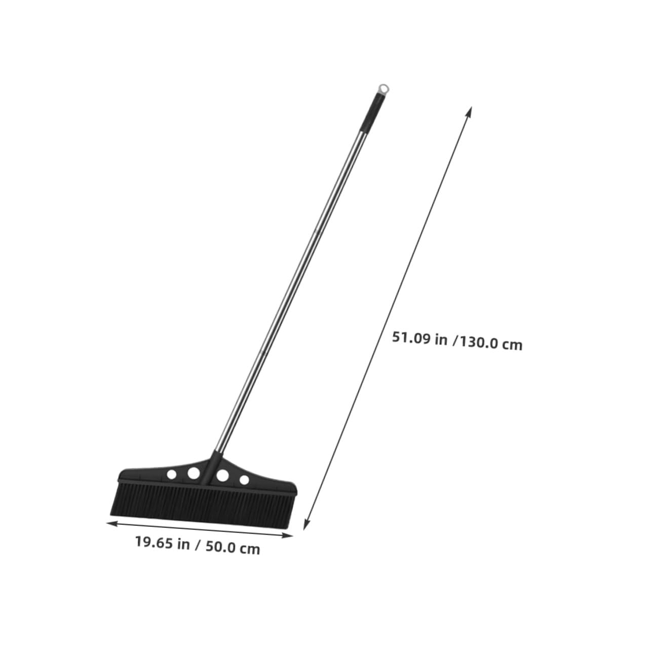 Zerodeko Scopa da Giardino Acciaio Inossidabile e Setole in Nylon con Manico Ergonomico per Pulizia Efficiente Nero di Balconi e Stadi