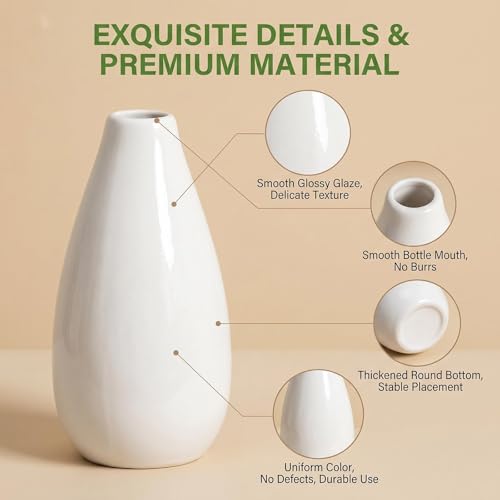 Vase à bourgeons en céramique vert 10cm pour déco de table
