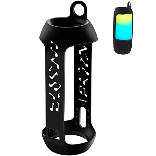 Silicone Soft Case for JBL Pulse 3 Wireless Bluetooth IPX7 Waterproof Speaker, Gel Skin Rubber Cover, Travel Carry Pouch (Black)