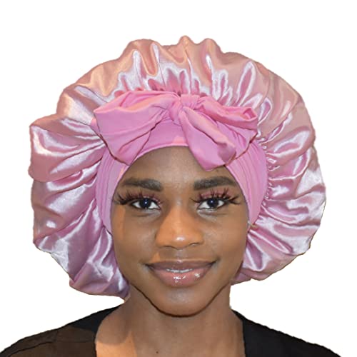 Bonnet en satin pour dormir réversible BONNET QUEEN double couche avec bande élastique