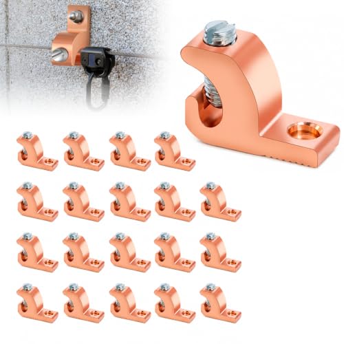 20-Pack Grounding Lug, Solid Copper Lay-in Connector for 4 to 14 AWG Wire