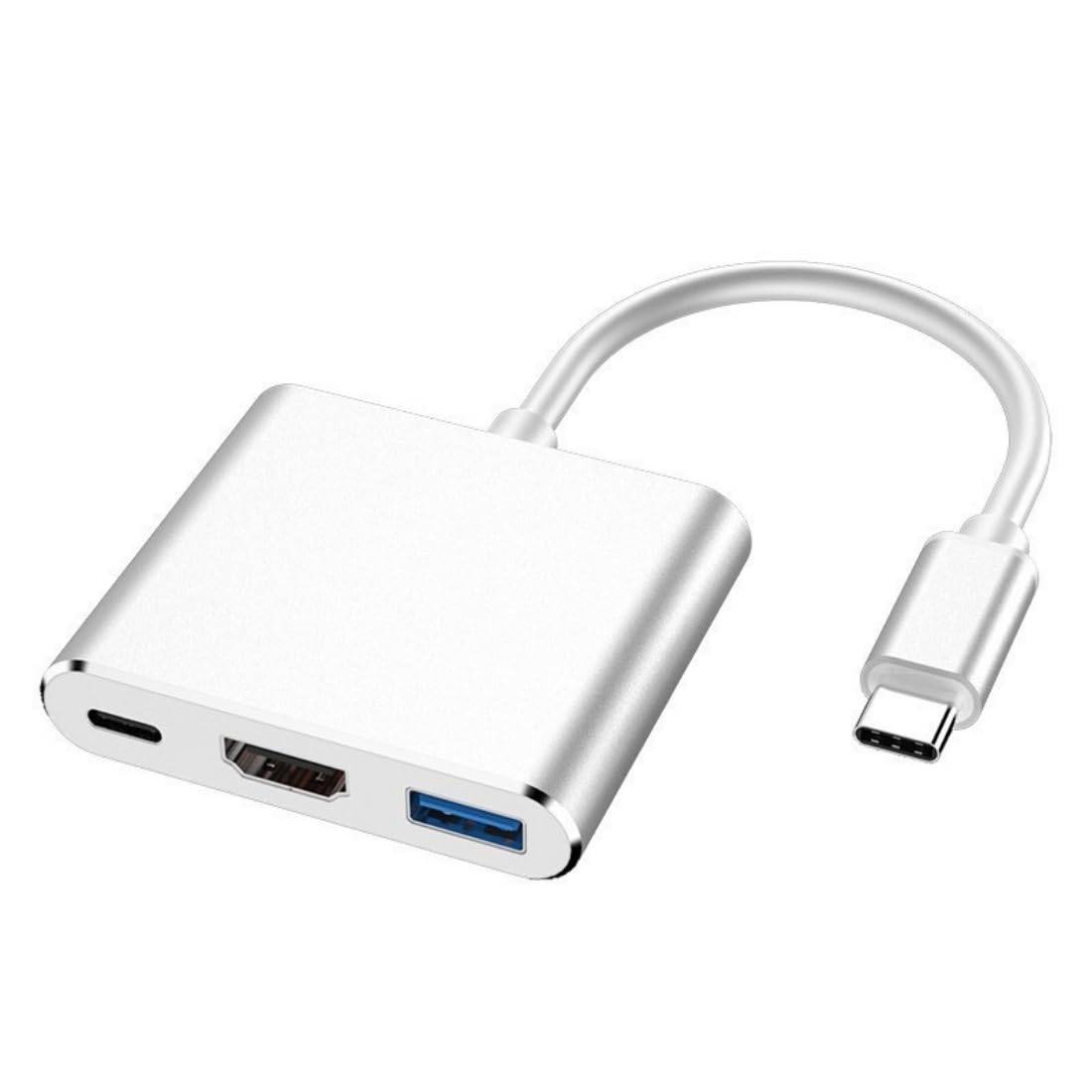 3 in 1 Type C to HDMI Docking Station USB Hub Multiport Adapter AV Converter with 4KHDMI Output,100W PD, USB A 3.0 Port Hub Dongle Docking Station for Laptop PC Tablets (Silver)-picture-31