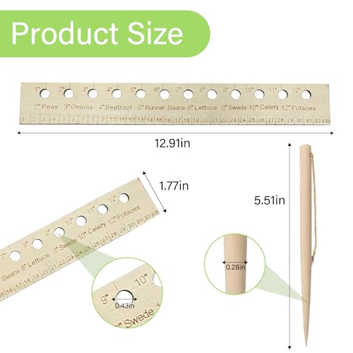 Regla para Plantar y Espaciar Semillas de Madera miniatura 6