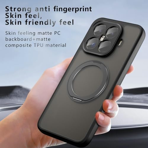 Image of Compatible with Xiaomi 17T Case Cover,Compatible with Xiaomi 17T 5G 2602DPT53G 2602DPT53I Built-in 360Rotating Magnetic Mount Matte Translucent Phone Protective Case Black