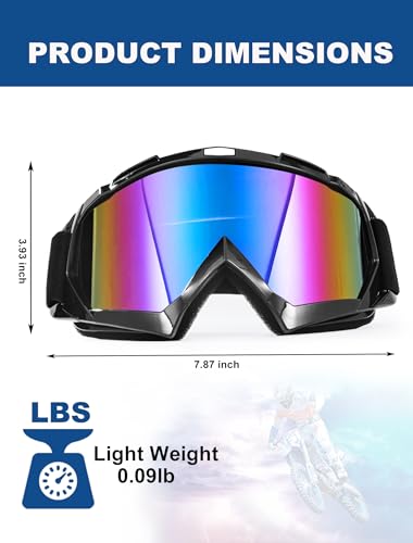 Image of 2Pcs Dirt Bike Goggles Motocross Motorcycle ATV Riding Dustproof Windproof Off Road Racing MX Four Wheeler Goggles