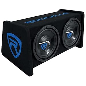 Rockville RV208P Dual 8″ 800w Car Audio Subwoofers in Vented Sub Enclosure Box,Black