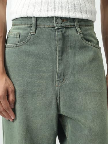 Image of Urbano Fashion Men's Loose Baggy Fit Heavy Washed Jeans Non-Stretchable