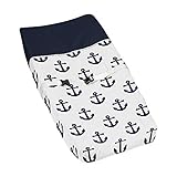 Sweet Jojo Designs Navy Blue White Anchors Boy Girl Baby Nursery Changing Pad Cover - Nautical Theme Ocean Sailboat Sea Marine Sailor Anchor Unisex Gender Neutral