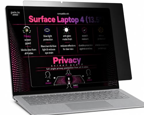 Image of Pxin 360 Pro Privacy Screen guard compatible with Surface Laptop 4 (13.5 inch) | Anti Glare | Anti UV | Anti Blue | Anti Reflection | Privacy Filter | Unbreakable Build