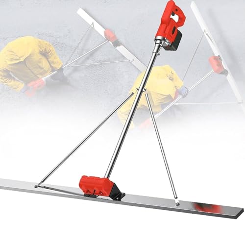 ZXSYYDS Strumento per la Finitura del Calcestruzzo da 150cm,vibratore per calcestruzzo Alimentato a Batteria da 6000 mA,Strumento Vibrante per Finitura in Calcestruzzo per Massetto Elettrico