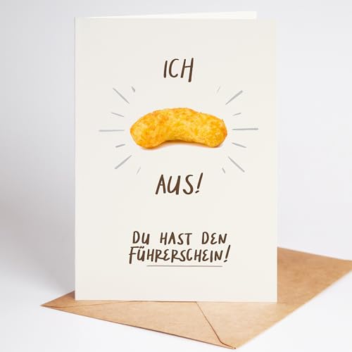 Lovely Cards -Ich Flip aus! Du hast den Führerschein - Lustige Glückwunschkarte zum Führerschein | Witzige Karte inkl. Umschlag | Geschenkidee für Fahranfänger