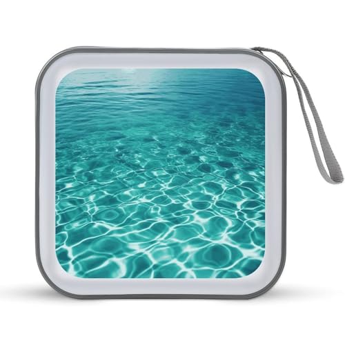 Étui CD DVD 40 compartiments bleu aqua pochette de rangement zippée en plastique