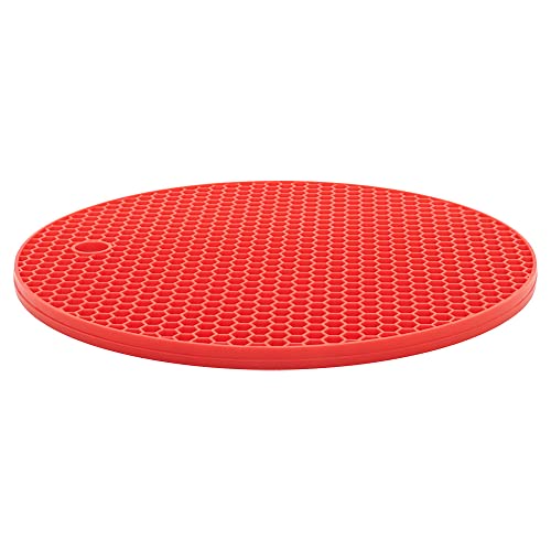 Descanso de Panela Redondo Silicone, Mimo Style, Vermelho