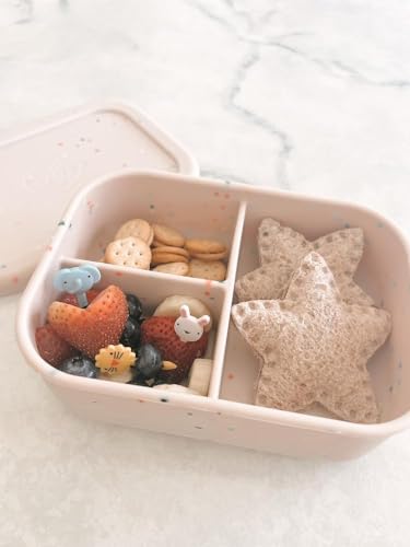 Image of Ullabelle Kids Bento Box - 3 Compartments, Leakproof Lunch Box, BPA-Free Snack Container, Divided Lunch Box for Toddlers & Kids, Dishwasher Safe, Easy to Clean (Beige)